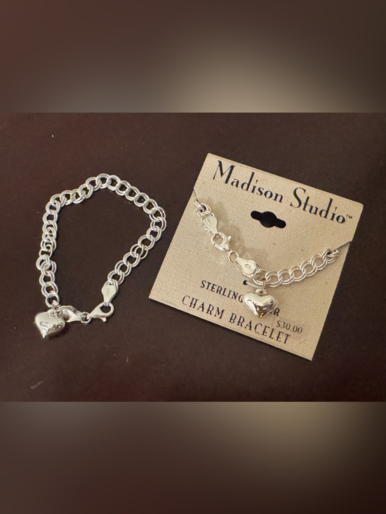 Madison Jewelry - Madison Sterling Silver Heart Charm Bracelet - Silver